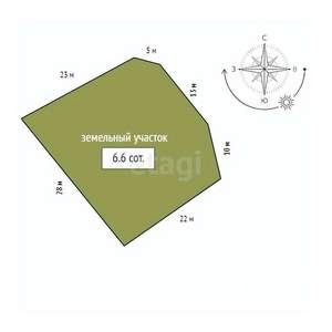 Дом 19м&sup2;, 1-этажный, участок 7 сот.  