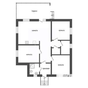 Дом 93м&sup2;, 1-этажный, участок 7 сот.  