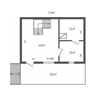 Дом 54м&sup2;, 2-этажный, участок 5 сот.  