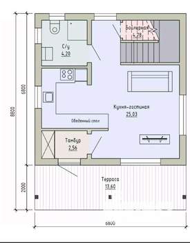 Дом 92м², 2-этажный, участок 8 сот.  