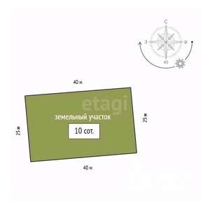 Дом 90м&sup2;, 1-этажный, участок 10 сот.  