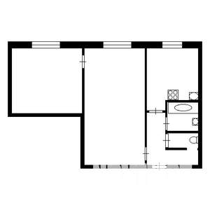 2-к квартира, на длительный срок, 41м2, 5/5 этаж