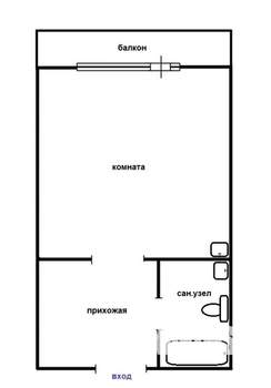 Студия квартира, на длительный срок, 27м2, 12/17 этаж
