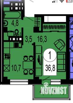 1-к квартира, на длительный срок, 37м2, 3/27 этаж