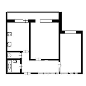 2-к квартира, на длительный срок, 50м2, 2/5 этаж