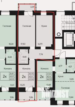 2-к квартира, на длительный срок, 60м2, 5/8 этаж