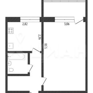 1-к квартира, на длительный срок, 32м2, 2/5 этаж