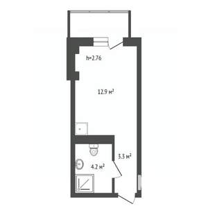 Студия квартира, на длительный срок, 20м2, 19/19 этаж