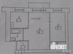 2-к квартира, на длительный срок, 42м2, 4/5 этаж
