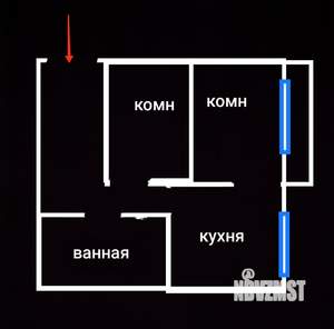 2-к квартира, на длительный срок, 39м2, 2/10 этаж