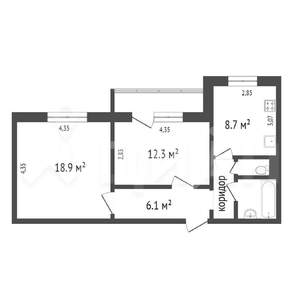 2-к квартира, на длительный срок, 57м2, 7/10 этаж