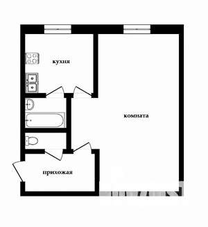 1-к квартира, на длительный срок, 33м2, 2/2 этаж