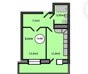 1-к квартира, на длительный срок, 38м2, 14/25 этаж