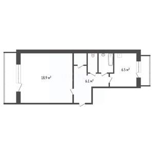 1-к квартира, на длительный срок, 36м2, 6/9 этаж