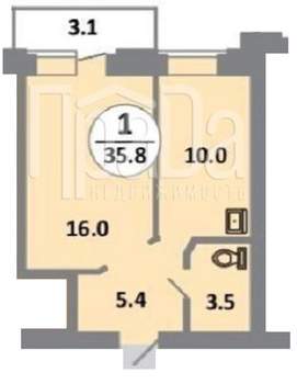 1-к квартира, на длительный срок, 36м2, 9/14 этаж