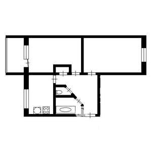 2-к квартира, на длительный срок, 46м2, 4/5 этаж