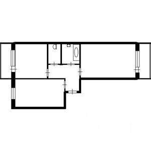 2-к квартира, на длительный срок, 52м2, 2/5 этаж