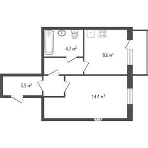 1-к квартира, на длительный срок, 35м2, 9/10 этаж