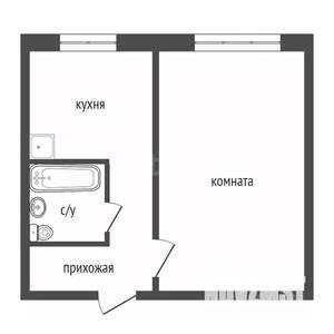 1-к квартира, на длительный срок, 31м2, 3/5 этаж