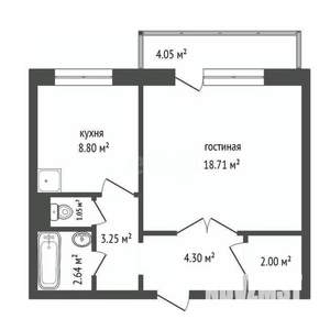 1-к квартира, на длительный срок, 40м2, 4/10 этаж