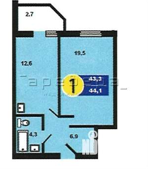 1-к квартира, на длительный срок, 41м2, 2/16 этаж