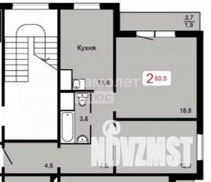 2-к квартира, на длительный срок, 61м2, 10/17 этаж