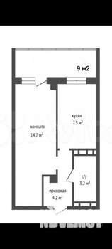 1-к квартира, на длительный срок, 32м2, 14/19 этаж
