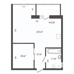 2-к квартира, на длительный срок, 43м2, 10/17 этаж