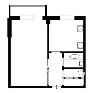 1-к квартира, на длительный срок, 36м2, 3/5 этаж