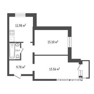 2-к квартира, на длительный срок, 58м2, 11/25 этаж
