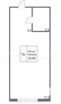 1-к квартира, на длительный срок, 23м2, 14/18 этаж