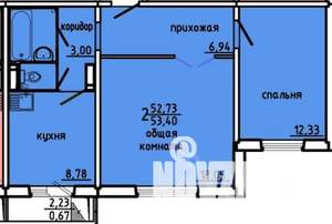 2-к квартира, на длительный срок, 53м2, 15/15 этаж