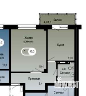 1-к квартира, на длительный срок, 45м2, 16/21 этаж