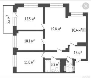 4-к квартира, на длительный срок, 77м2, 18/21 этаж