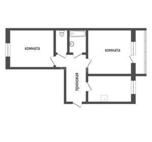 2-к квартира, на длительный срок, 53м2, 6/16 этаж