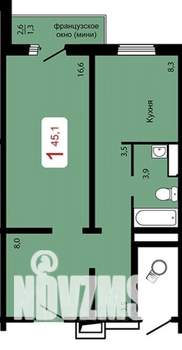 1-к квартира, на длительный срок, 45м2, 5/17 этаж