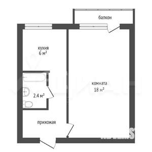 1-к квартира, на длительный срок, 31м2, 2/5 этаж