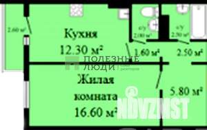 1-к квартира, на длительный срок, 43м2, 17/17 этаж