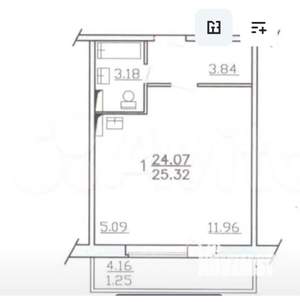 Студия квартира, на длительный срок, 25м2, 2/15 этаж