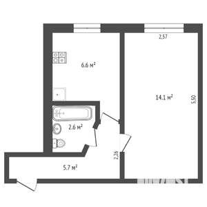 1-к квартира, на длительный срок, 30м2, 1/9 этаж