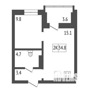 2-к квартира, на длительный срок, 34м2, 15/21 этаж