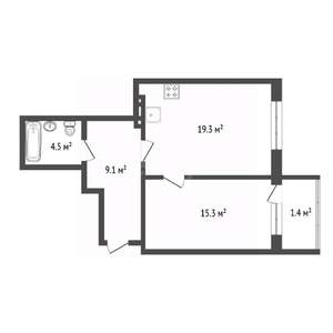1-к квартира, на длительный срок, 50м2, 8/16 этаж