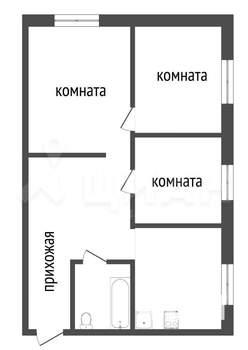 3-к квартира, на длительный срок, 51м2, 1/5 этаж