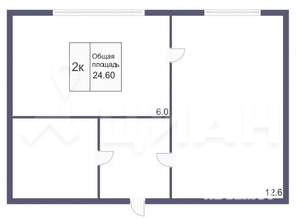 2-к квартира, на длительный срок, 25м2, 5/5 этаж