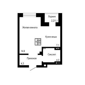 1-к квартира, на длительный срок, 32м2, 3/19 этаж