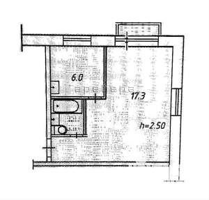 1-к квартира, на длительный срок, 31м2, 4/4 этаж