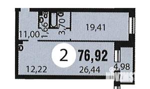 2-к квартира, на длительный срок, 74м2, 2/8 этаж