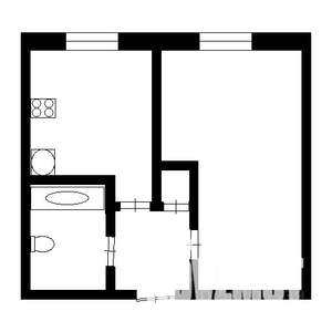 1-к квартира, на длительный срок, 32м2, 4/6 этаж
