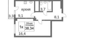 1-к квартира, на длительный срок, 38м2, 23/25 этаж