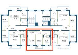 2-к квартира, на длительный срок, 48м2, 6/17 этаж
